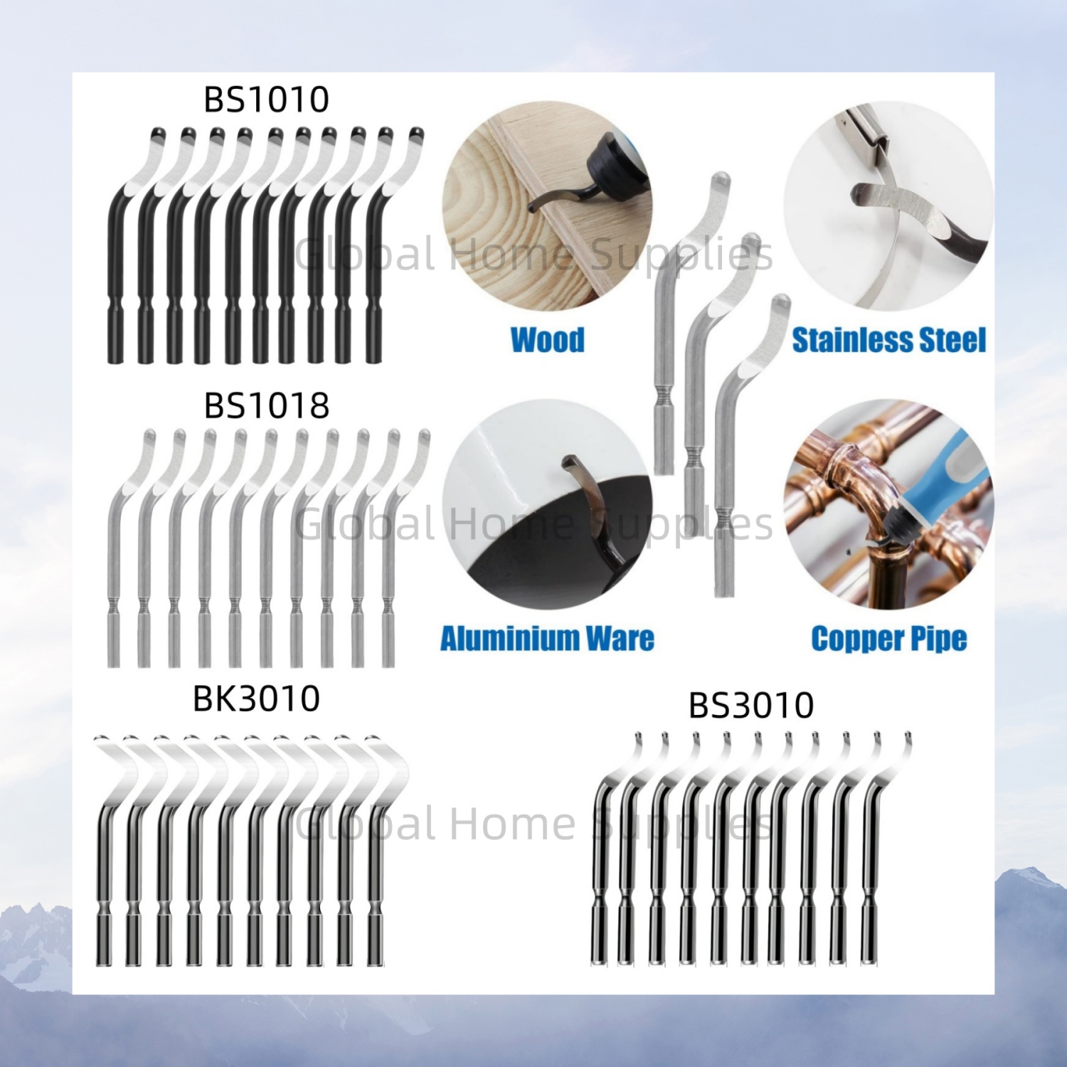 Swivel Knife Tool - 10PCS Deburring Blades BS1010 BS1018 BK3010