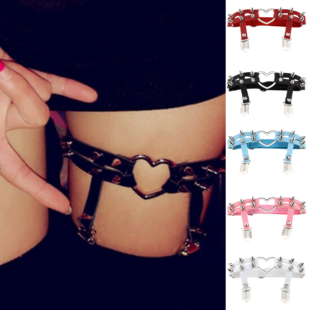 Leather Work Harness - DIEZI PU Leather Elastic Garter Belt