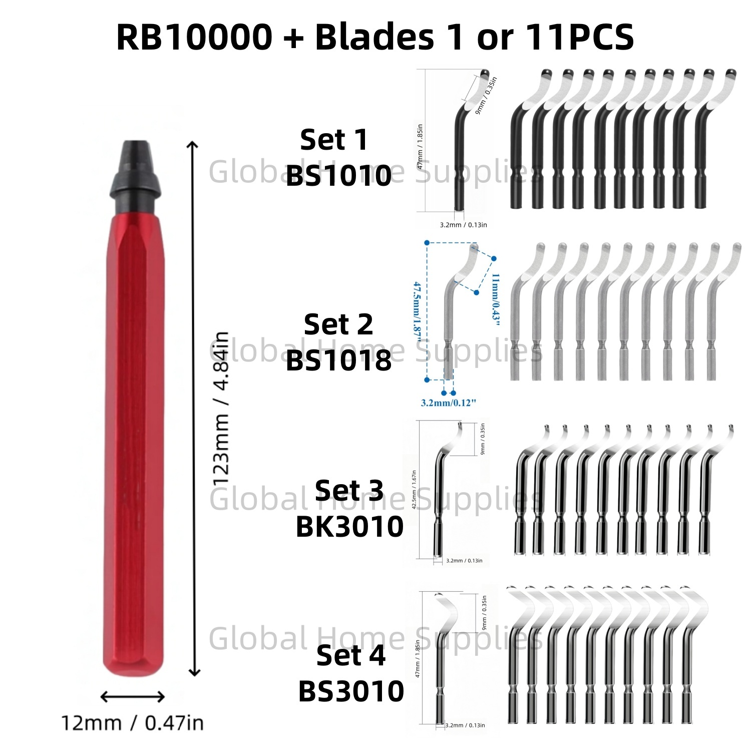 Swivel Knife Tool - Deburring Tool Set RB1000 with Swivel