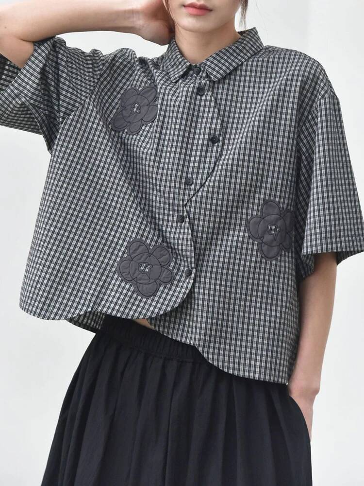 Green Plaid Women Flower Patch - огляд і ціна Leatherwork Flowers